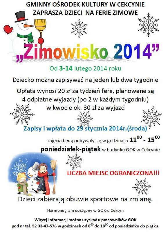 ZImowisko Cekcyn 2014 plakat