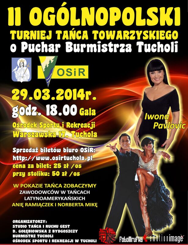 II Ogólnopolski Turniej Tańca Towarzyskiego Tuchola 29.03.2014 plakat