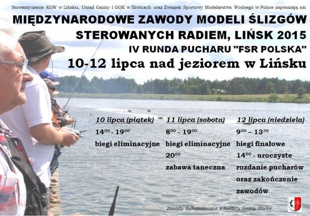 Międzynarodowe Zawody Modeli Ślizgów sterowanych radiem Lińsk 7.2015 plakat