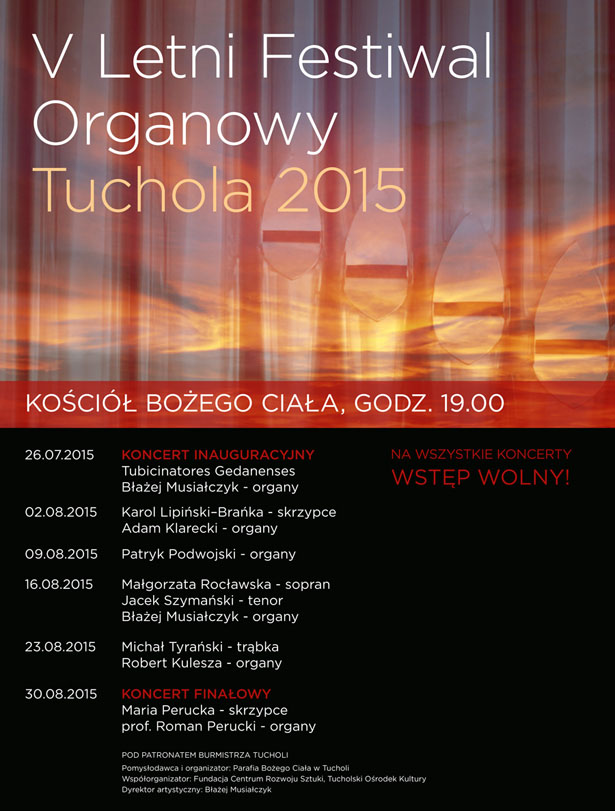 V Letni Festiwal Organowy Tuchola 2015 plakat