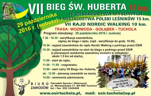 VII Bieg św. Huberta plakat 29.10.2016