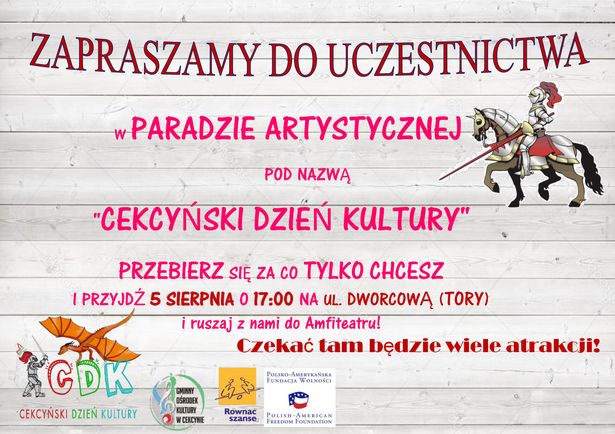 PARADZA ARTYSTYCZNA Cekcyn 5.08.2017 plakat