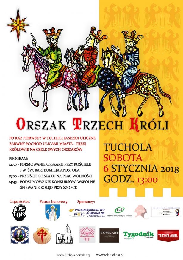 Orszak Trzech Króli Tuchola 2018 plakat