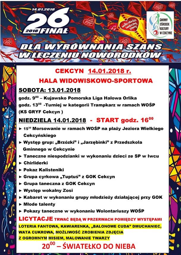 WOŚP Cekcyn 2018 plakat 4