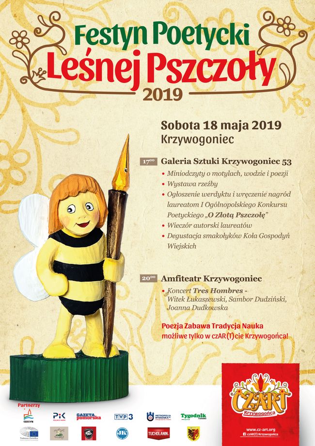 Festyn poetycki Lesnej PszczoĹ‚y  18 05 2019 Krzywogoniec Plakat