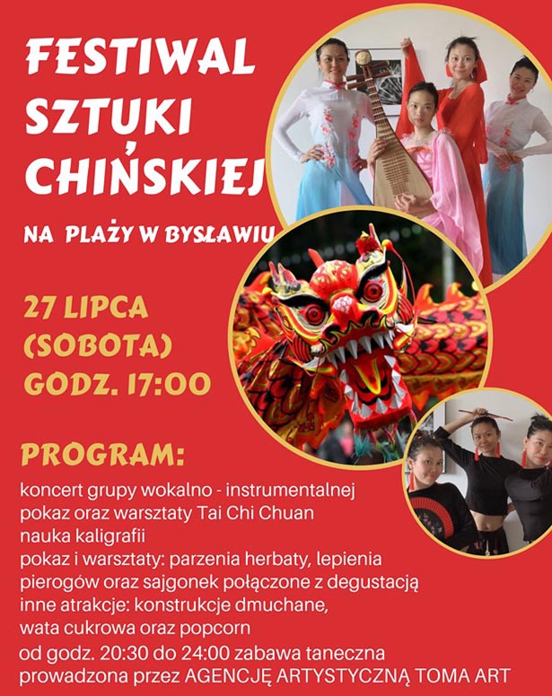 Festiwal Sztuki Chińskiej Bysław 27.07.2019 plakat