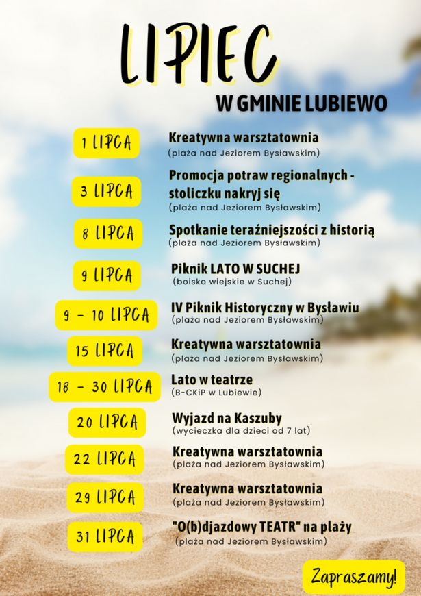 Gmina Lubiewo lipiec 2022 plakat