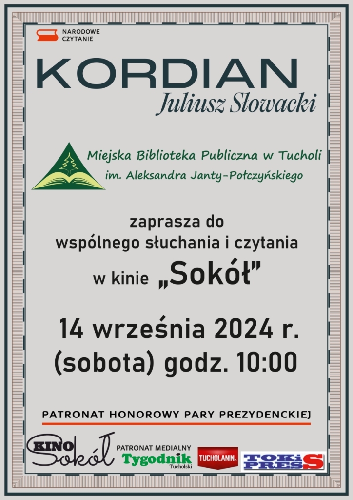 Narodowe Czytanie 2024 Tuchola plakat